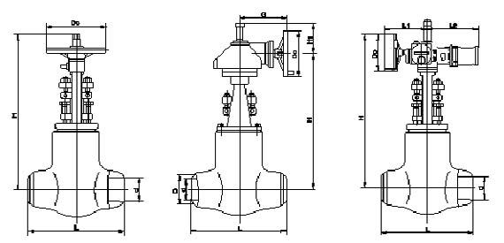 磅級電站閘閥尺寸結(jié)構(gòu)圖 磅級電站閘閥尺寸結(jié)構(gòu)圖