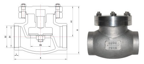 低溫止回閥外型尺寸與連接尺寸 低溫止回閥外型尺寸與連接尺寸