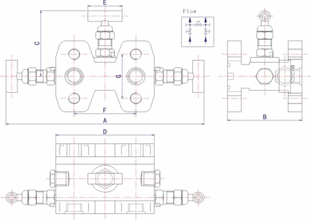 三閥組尺寸結(jié)構(gòu)圖 三閥組尺寸結(jié)構(gòu)圖