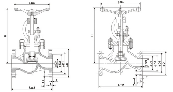 鉻鉬鋼截止閥尺寸結(jié)構(gòu)圖 鉻鉬鋼截止閥尺寸結(jié)構(gòu)圖