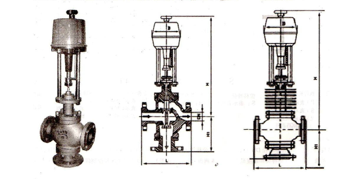 電動三通調(diào)節(jié)閥尺寸圖 電動三通調(diào)節(jié)閥尺寸圖